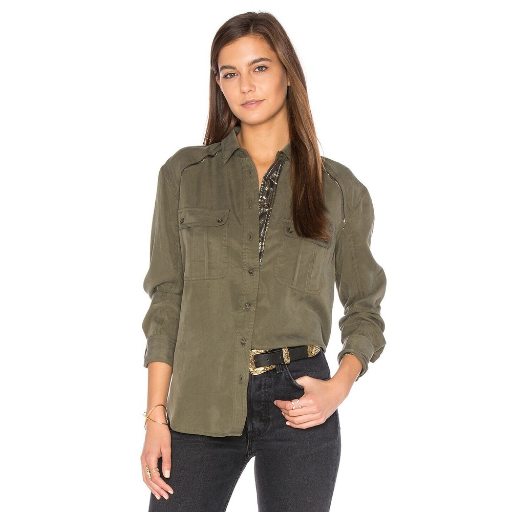 NWT Free People Off Campus Button Down Top Retail $108 Small - Picture 2 of 4